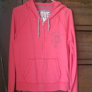 PINK full zipper hoodie